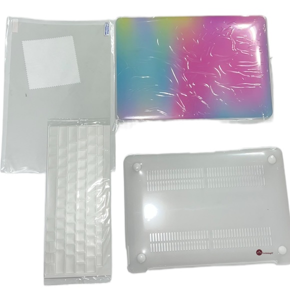 Pastel Rainbow Ombre Gradient 13" MacBook AIR Shell Case Keyboard Cover - Picture 8 of 11